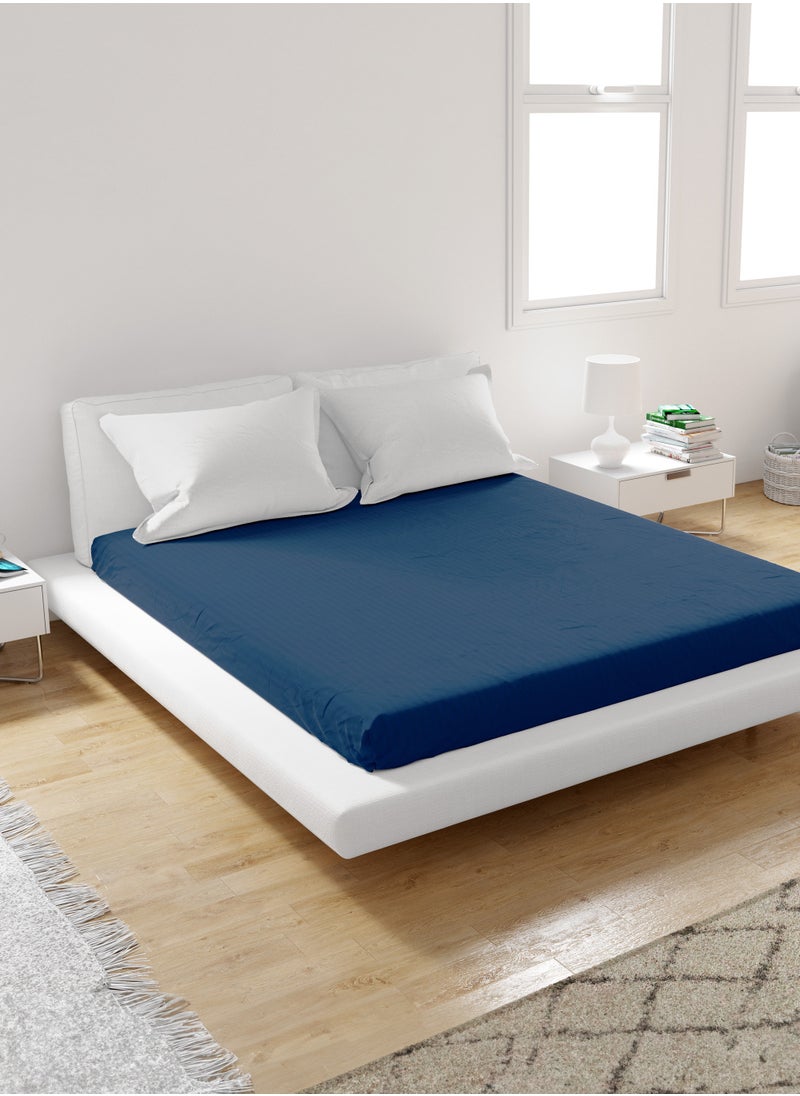 American Linen Single Fitted Sheet 100% Cotton 200 Thread Count Breathable Bedding Sheet Comfortable Bed Sheets For Bedroom 100 x 200 cm Blue  - Image 1