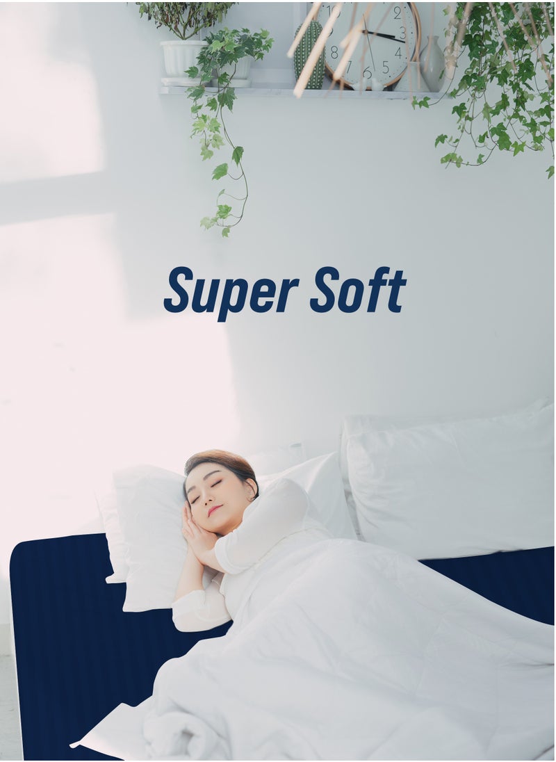 American Linen Single Fitted Sheet 100% Cotton 200 Thread Count Breathable Bedding Sheet Comfortable Bed Sheets For Bedroom 100 x 200 cm Blue  - Image 4