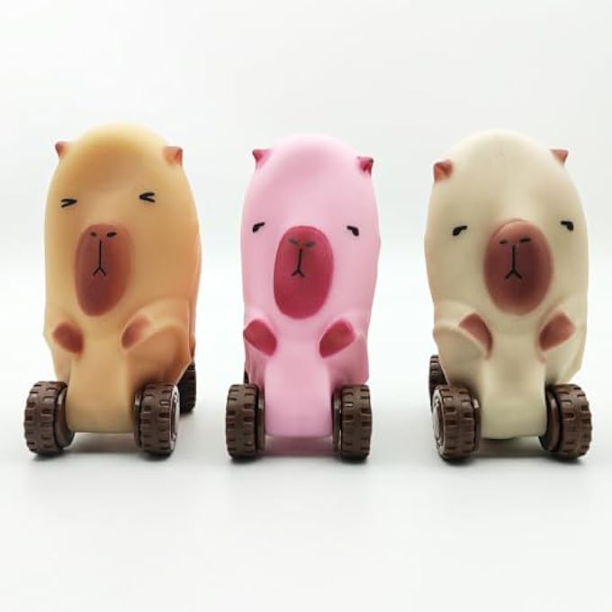 Yopcuvi Capybara Squishy Cars Squeeze Toys, Super Fun Animal Squeeze Stretchable Fidget Cars Vehicle Elastic Silicone Stretch and Squeeze Stress Toys, Gifts for Adults (Brown) - Image 4