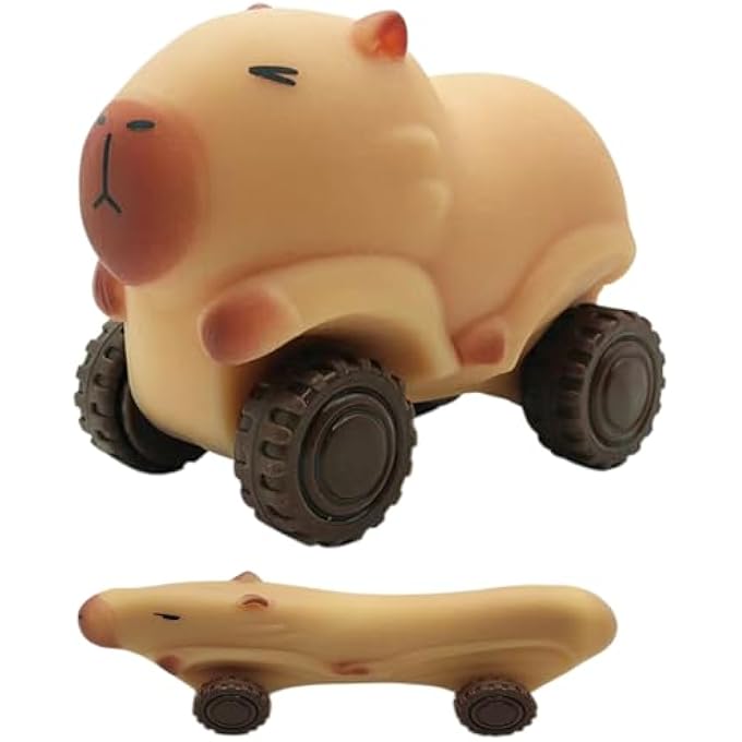 Yopcuvi Capybara Squishy Cars Squeeze Toys, Super Fun Animal Squeeze Stretchable Fidget Cars Vehicle Elastic Silicone Stretch and Squeeze Stress Toys, Gifts for Adults (Brown) - Image 1