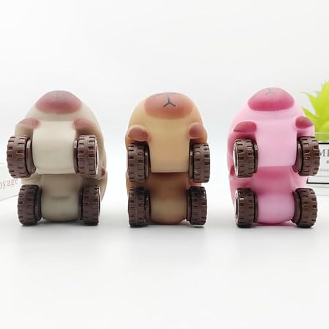 Yopcuvi Capybara Squishy Cars Squeeze Toys, Super Fun Animal Squeeze Stretchable Fidget Cars Vehicle Elastic Silicone Stretch and Squeeze Stress Toys, Gifts for Adults (Brown) - Image 3