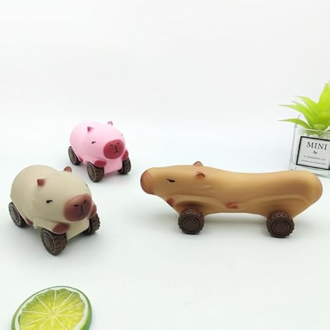 Yopcuvi Capybara Squishy Cars Squeeze Toys, Super Fun Animal Squeeze Stretchable Fidget Cars Vehicle Elastic Silicone Stretch and Squeeze Stress Toys, Gifts for Adults (Brown) - Image 5