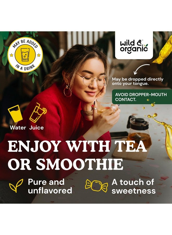 Wild & Organic Lions Mane Liquid Drops - Brain & Focus Support - Lion's Mane Mushroom Supplement - Hericium Erinaceus Mushroom Drops - Vegan, Sugar & Alcohol-Free Extract Tincture - 4 fl oz - Image 5