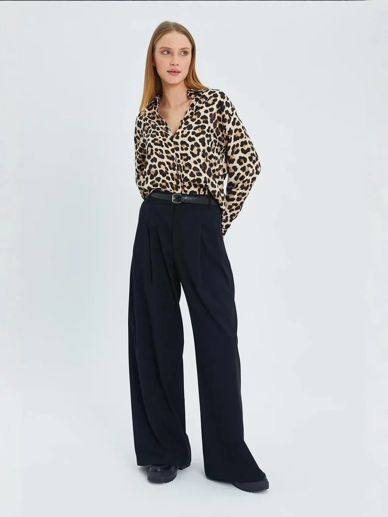 MixRay Mixray Leopard Print Poplin Shirt