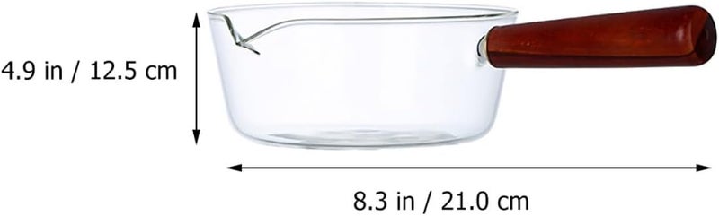 TIDTALEO Mini Glass Saucepan 400ml Borosilicate Milk Pot with Handle for Stovetop Cooking Home Kitchenware - Image 2