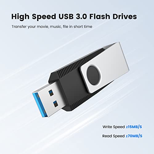 Aiibe 64GB Flash Drive 3.0 5 Pack 64GB USB 3.0 Thumb Drive USB Drives 64 GB Jump Drive Memory Stick Multi Pack 64 GB Flash Drives (64G, 5 Mixed Colors: Black Red Cyan Green Purple) - Image 2