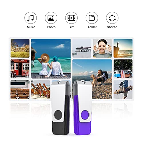 Aiibe 64GB Flash Drive 3.0 5 Pack 64GB USB 3.0 Thumb Drive USB Drives 64 GB Jump Drive Memory Stick Multi Pack 64 GB Flash Drives (64G, 5 Mixed Colors: Black Red Cyan Green Purple) - Image 5