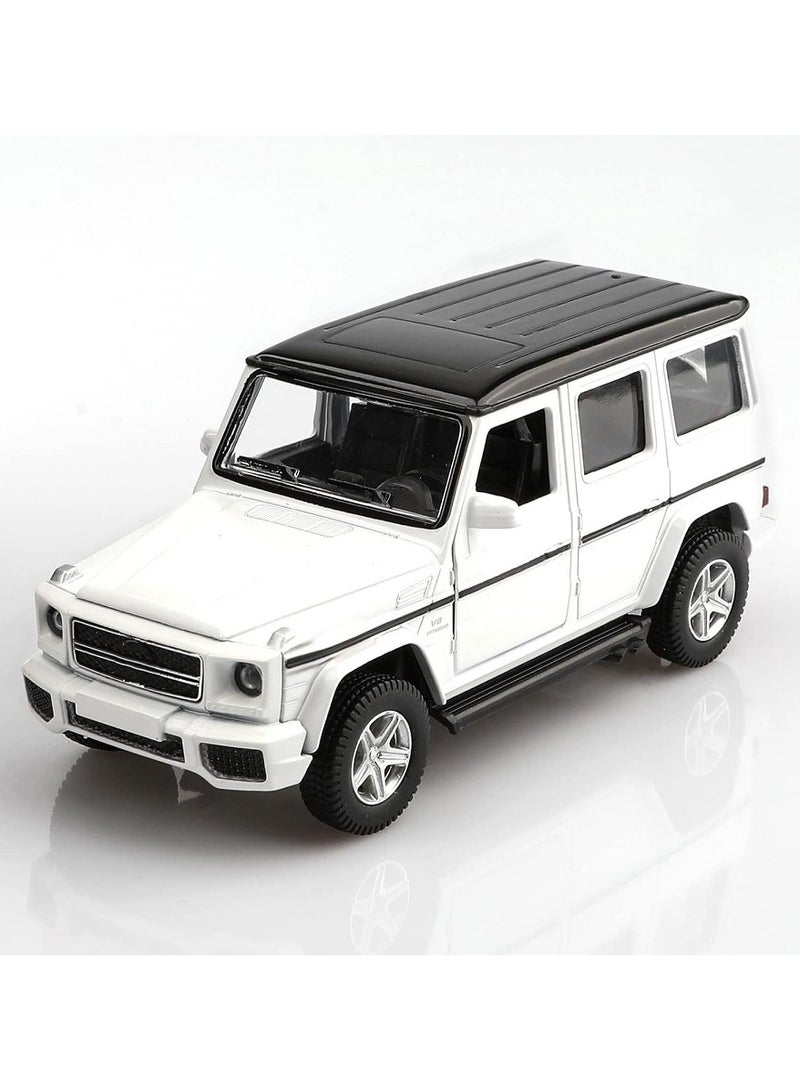 هالامودو 1/36 مقياس مرسيدس بنز جي 63 طراز سيارة مصبوبة، زنك ألوي للأطفال لعبة السيارة، سحب السيارة الخلفية لعبة، موديل سيارة للأطفال، الأولاد والبنات هدايا (أبيض) 13 سم *5 سم *5 سم *5 سم - Image 1