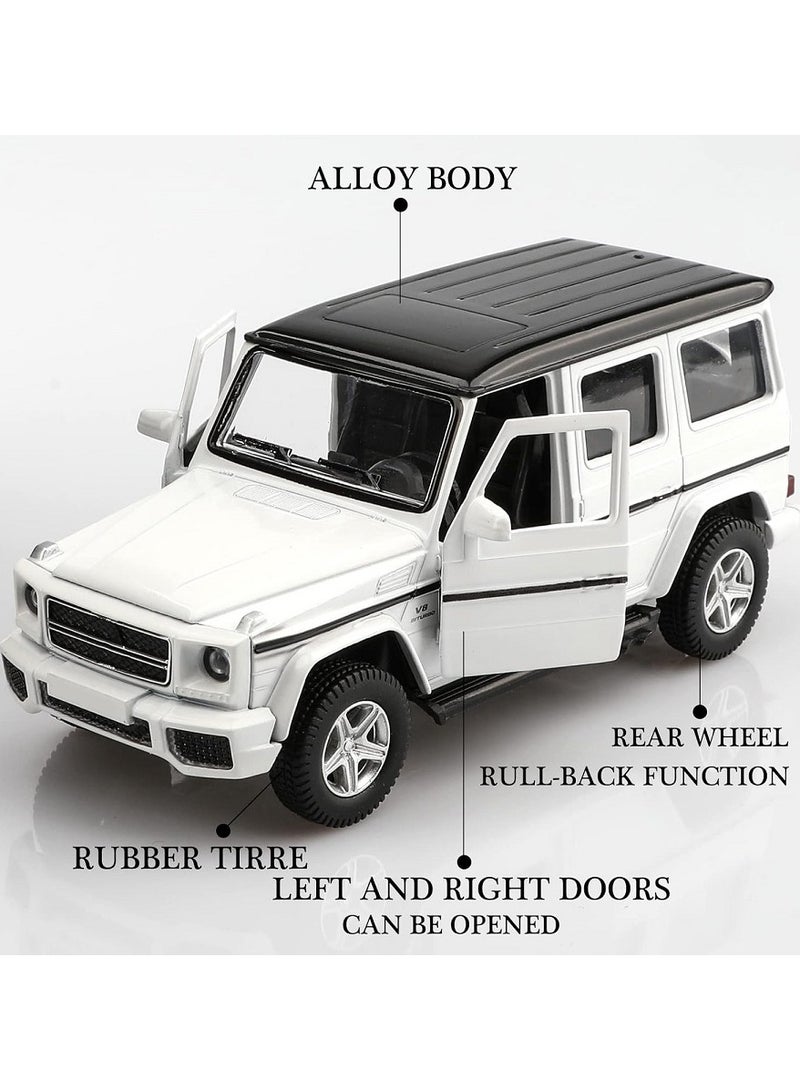 هالامودو 1/36 مقياس مرسيدس بنز جي 63 طراز سيارة مصبوبة، زنك ألوي للأطفال لعبة السيارة، سحب السيارة الخلفية لعبة، موديل سيارة للأطفال، الأولاد والبنات هدايا (أبيض) 13 سم *5 سم *5 سم *5 سم - Image 3