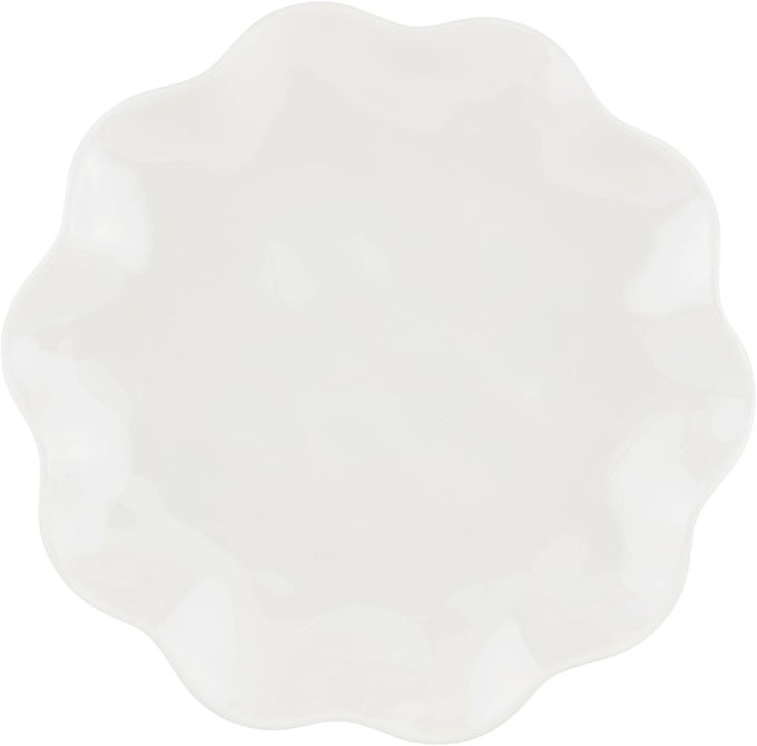 7 12 DIA RUFFLED MELAMINE PLATE WHITE