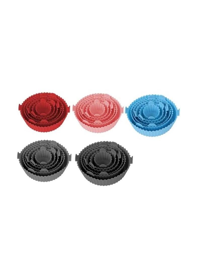 Generic Set Of 6 Pieces Air Fryer Silicone Pot Food Safe Air fryers Oven Accessories Replacement of Flammable Parchment Liner Paper Reusable Baking Tool Basket Heat Resistant (pink)  - Image 5