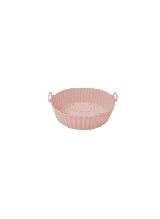 Generic Set Of 6 Pieces Air Fryer Silicone Pot Food Safe Air fryers Oven Accessories Replacement of Flammable Parchment Liner Paper Reusable Baking Tool Basket Heat Resistant (pink)  - Image 1