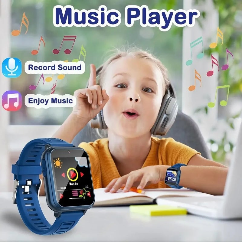 FUYUN Children's Wristwatch 24 Games Kids Smart Watch Music Play Pedometer Tracker Time Display Video Audio Record Torch Smartwatch, Violet 5095179 - Image 3