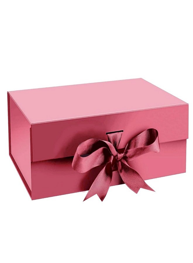 Aakriti Maroon Foldable Rakhi Gift Box Empty Gift Box with Satin Ribbon, Multipurpose Hamper Box Holds upto 5 kg Reuse Gift Boxes for Gift Packing (Small 18 x 17 x 9 cm, Maroon Matte Finish 5Pcs) - Image 2