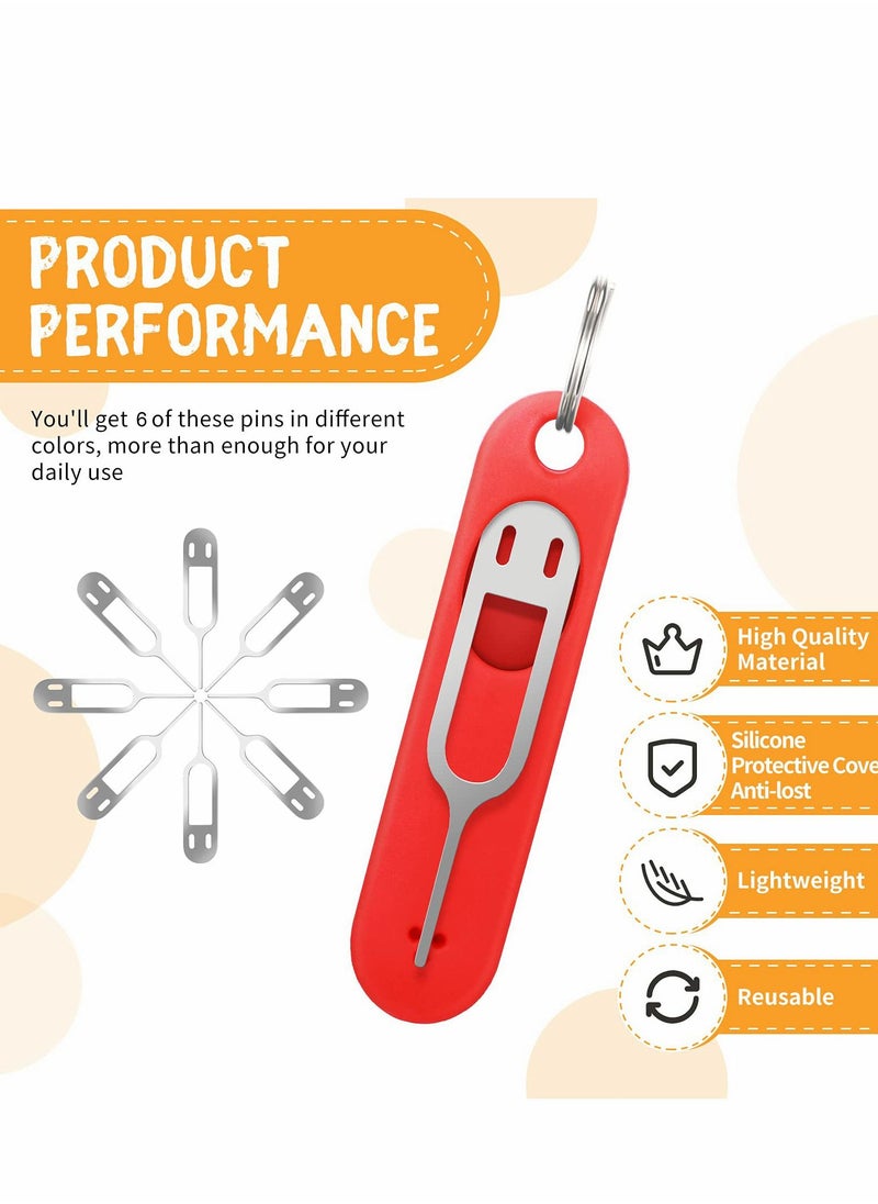 SYOSI 6 Pieces Sim Card Removal Tool - Sim Card Tray Pin Eject Removal Tool Pin Opener for Most Smartphones Sim Card Tool Opener Silicone Cover Eject Pin Smartphone Pin  - Image 2