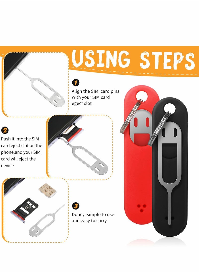 SYOSI 6 Pieces Sim Card Removal Tool - Sim Card Tray Pin Eject Removal Tool Pin Opener for Most Smartphones Sim Card Tool Opener Silicone Cover Eject Pin Smartphone Pin  - Image 3