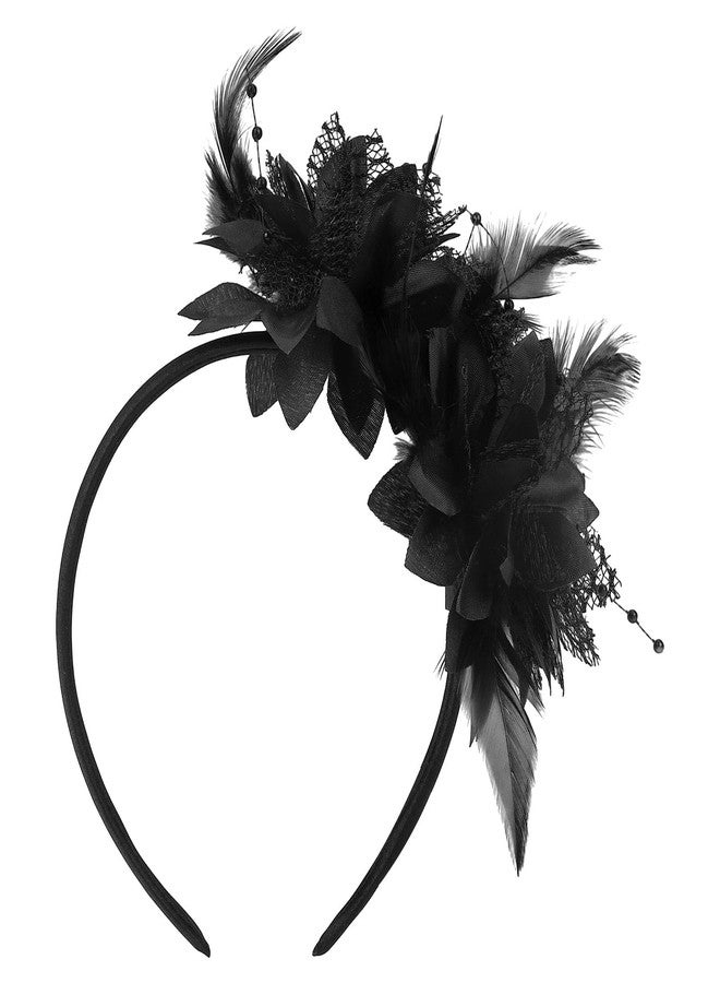 Penitue 1920s Feather Fascinator Headband, Women Vintage Feather Headpiece Accessories for Weddings Tea Parties Beauty Pageants Cocktail Parties Ball Prom(Black) - Image 3