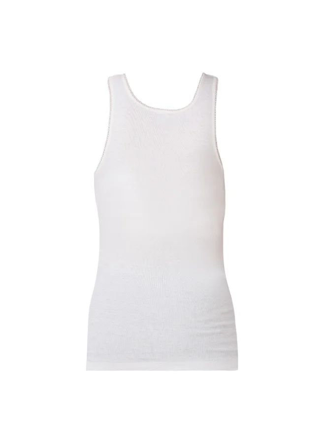 Byc WHITE Girls 100% Combed Cotton Sleeveless Vest, Seamless No-Stitch Sides, Lace Design Scoop Neck, Soft Skin Friendly Tank Top Singlet (Pack of 3) - White for Women | Best Price UAE