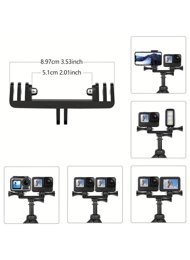 7 In 1 Adjustable Dual Mount Tripod Stand Bracket For Action Cameras - Image 3