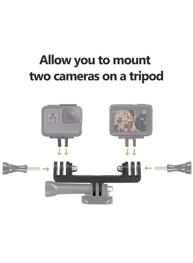 7 In 1 Adjustable Dual Mount Tripod Stand Bracket For Action Cameras - Image 2