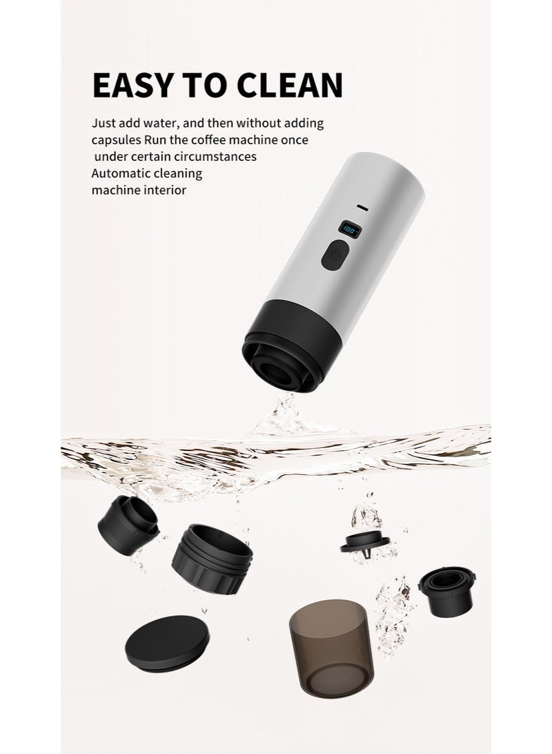 رومتون ماكينة جوربتس المحمولة للإسبريسو الكهربائية، صانع قهوة محمول 2 في 1 مع تسخين ذاتي، منفذ شحن USB-C، صانع قهوة يعمل بالقهوة المطحونة وكبسولات NS للمركبات الترفيهية والتخييم والمشي لمسافات طويلة والمكتب - Image 5