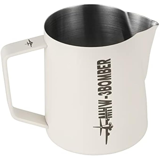 ام اتش دابيلو - ثري بومبار إبريق إسبرسو بخاري، إبريق رغوة الحليب، من الفولاذ المقاوم للصدأ، قهوة حليب كابتشينو لاتيه، كوب باريستا 135 أونصة 400 مل P5019W - Image 2