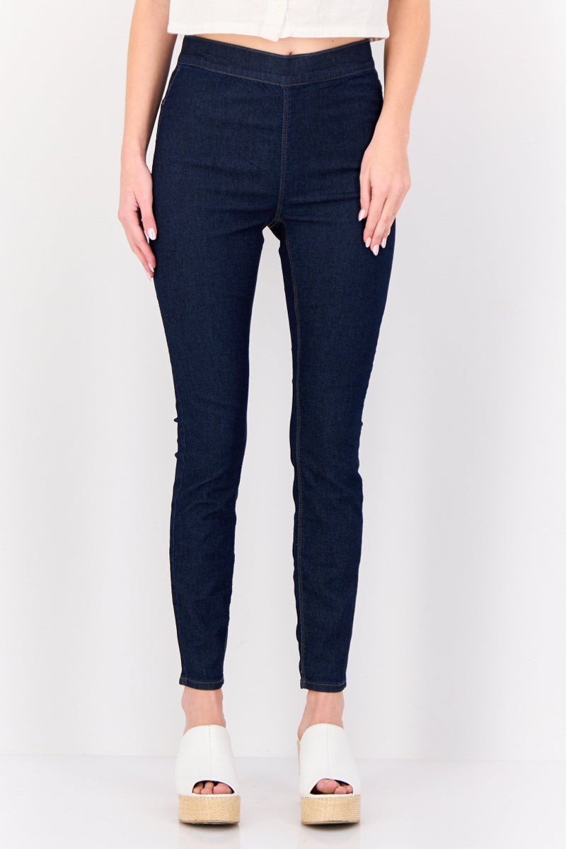 ONLY Jdy By Only Women Skinny Fit Solid Stretchable Jeans, Navy - Image 1