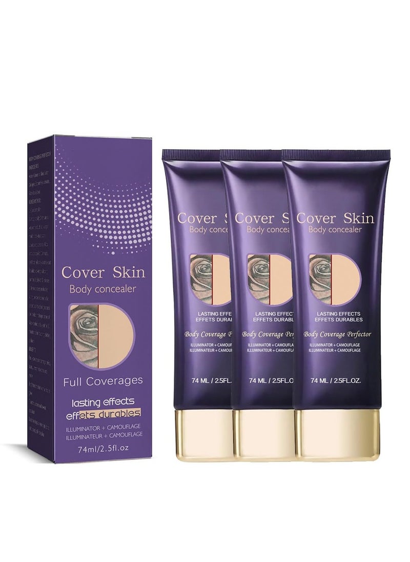 Excefore - Body Concealer, 3Pcs Professional Long Lasting Tattoo Cover Up Suitable, Invisible Skin Concealer Set for Tattoo, Long Lasting & Waterproof, 2 Color - Image 1