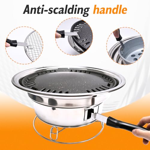 Primst Multifunctional Charcoal Barbecue Grill, Household Korean BBQ Grill, Portable Camping Grill Stove, Tabletop Smoker Grill - Image 4