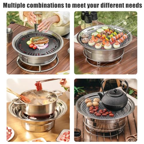 Primst Multifunctional Charcoal Barbecue Grill, Household Korean BBQ Grill, Portable Camping Grill Stove, Tabletop Smoker Grill - Image 3