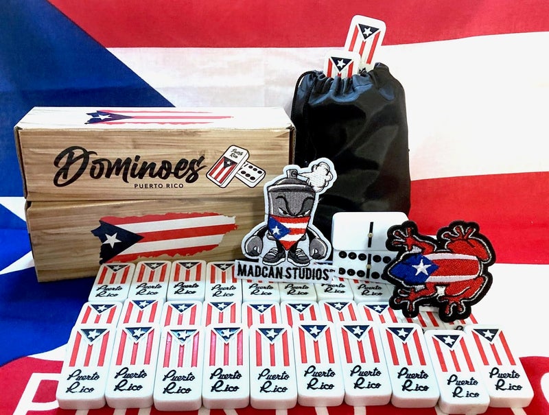 PRK 14 Puerto Rico Dominoes Flag Domino Set Game Tiles Boricua PR Puerto Rican Classic Must Have No Box Travel Bag Included, Adult Size, Perfect for Seniors, Boricua Style - Image 4