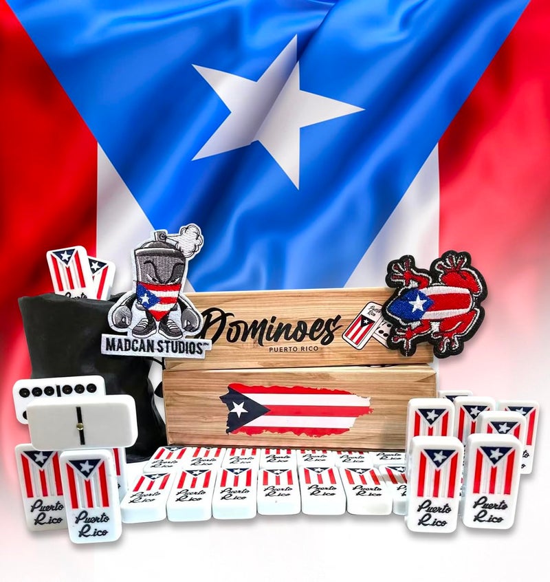 PRK 14 Puerto Rico Dominoes Flag Domino Set Game Tiles Boricua PR Puerto Rican Classic Must Have No Box Travel Bag Included, Adult Size, Perfect for Seniors, Boricua Style - Image 3