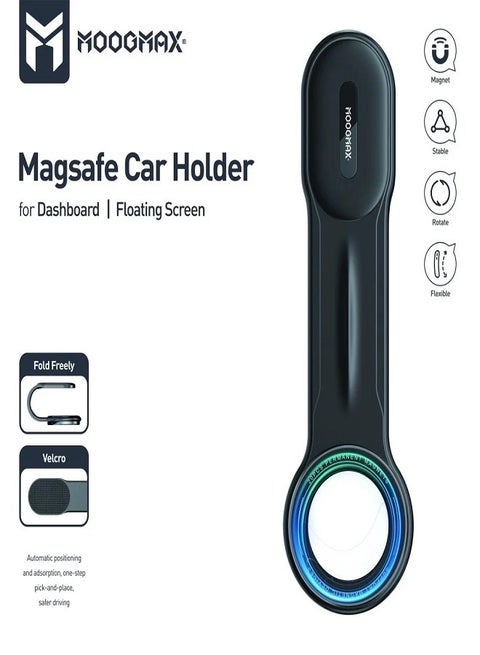 Magsafe Car Mount, Magnetic Phone Holder for Car, Magsafe Car Dash Mount Compatible with iPhone 15 Pro Max/iPhone 15 Plus/14/13/12 Series, Bendable Memory Titanium Alloy for All Dashboard, Windshield