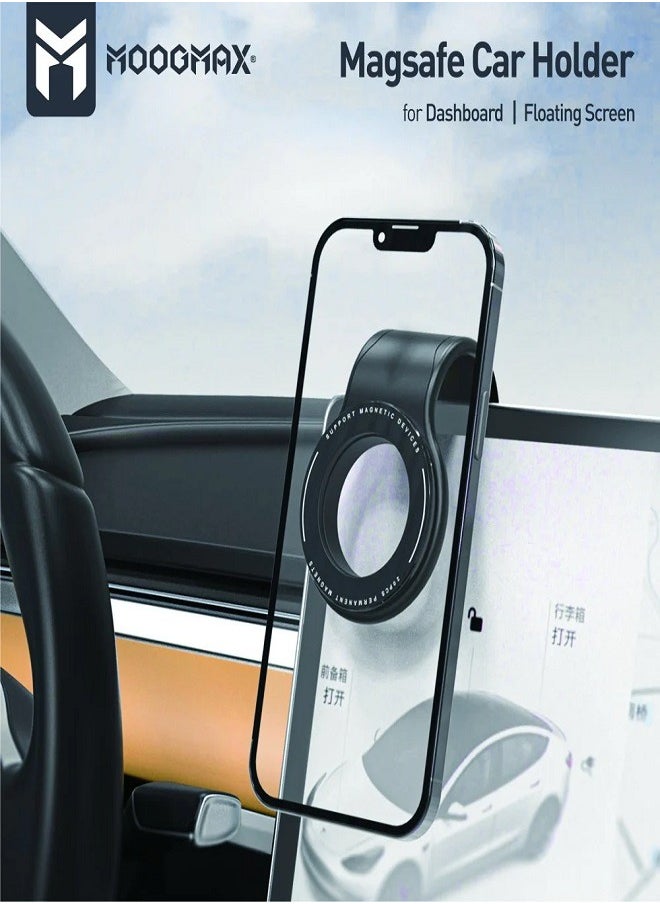 MOOGMAX - Magsafe Car Mount, Magnetic Phone Holder for Car, Magsafe Car Dash Mount Compatible with iPhone 15 Pro Max/iPhone 15 Plus/14/13/12 Series, Bendable Memory Titanium Alloy for All Dashboard, Windshield - Image 1