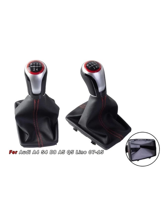 Red Circle Line Shift Knob With Dust Cover For 6 Speed Transmissions 2007 2015 - Image 1