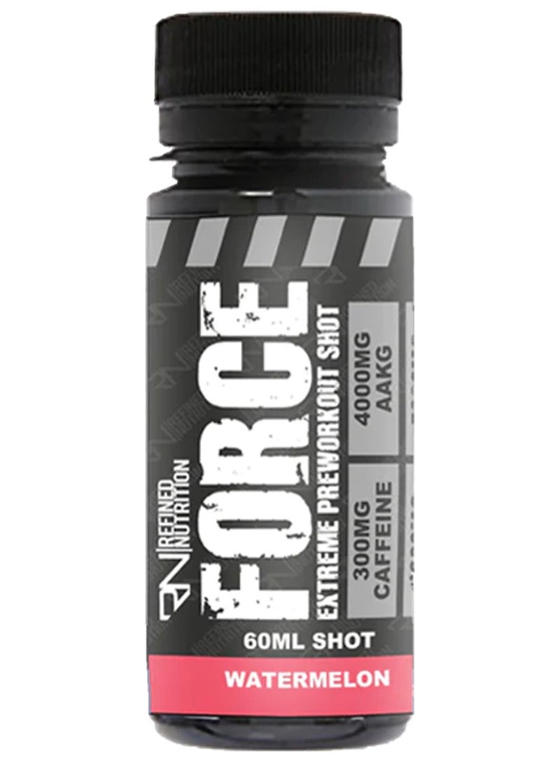 Refined Nutrition Refined Nutrition Force, Pre Workout, Improve Energy and Mental Focus, Watermelon Flavor, 1 Shot 