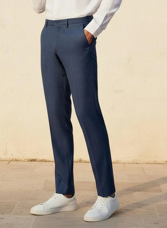 Slim Fit Flexi Waist Formal Trousers