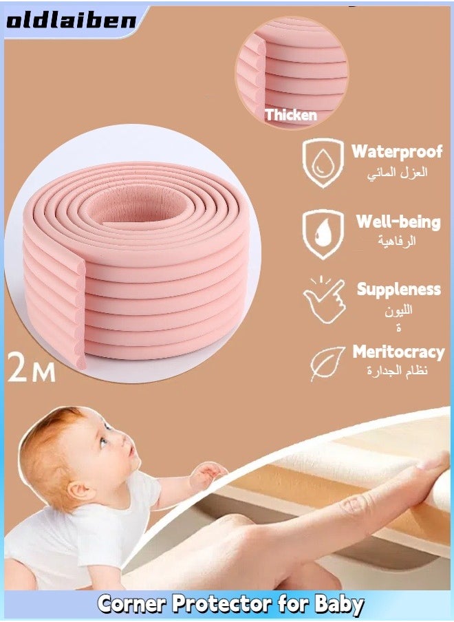 oldlaiben Corner Protector for Baby, Widen Edge Protector, Wall Corner Protector & Edge Guard, Baby Proofing Edge Corner Protector Self Adhesive Furniture Corner Guard Bumper for Table, Desk, Fireplace（Pink）  - Image 1