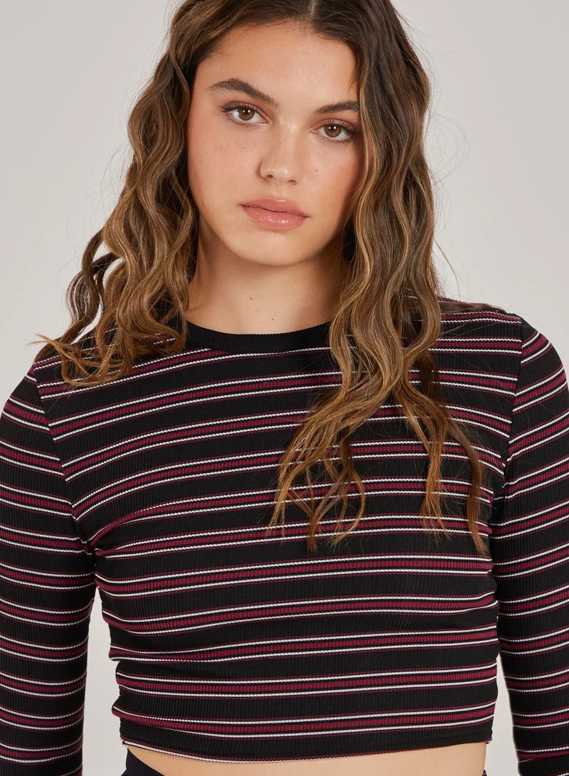 Pink Vanilla Striped Long Sleeve Top