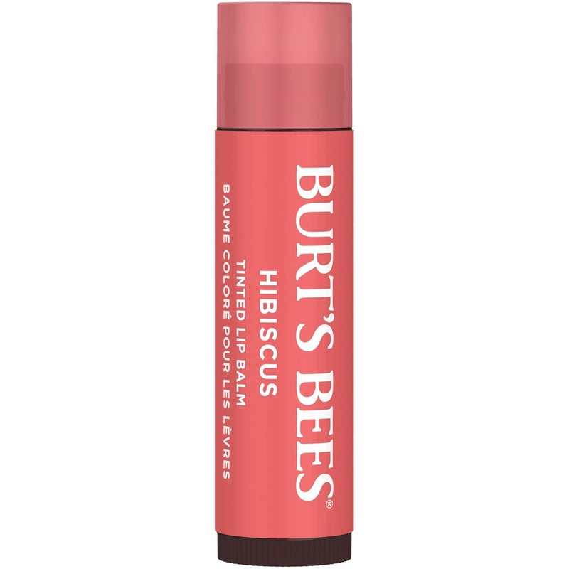 Burt's Bees Lip Tint Balm with Long Lasting 2 in 1 Duo Tinted Balm Formula, Color Infused with Deeply Hydrating Shea Butter for a Natural Looking Buildable Finish, Soft Hibiscus (2-Pack) - Image 2