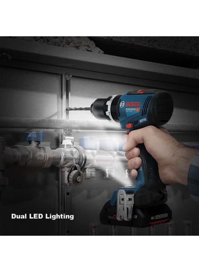 Bosch Gsb 18v-65 Lithium-ion Brushless Impact Drill, Dual Battery Set, Gba 2.0ahx2, Gal1820 Charger - Image 2