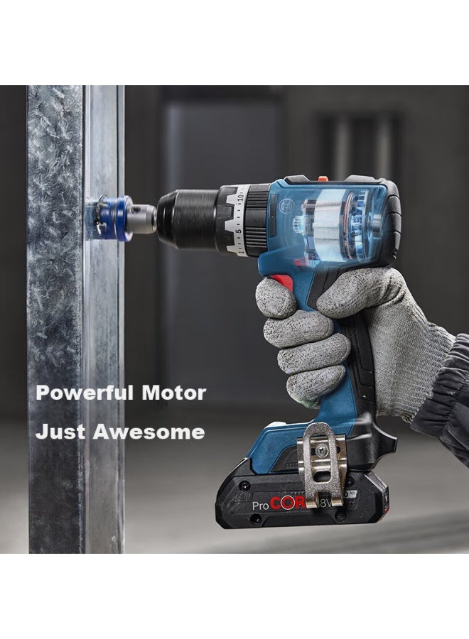 Bosch Gsb 18v-65 Lithium-ion Brushless Impact Drill, Dual Battery Set, Gba 2.0ahx2, Gal1820 Charger - Image 1