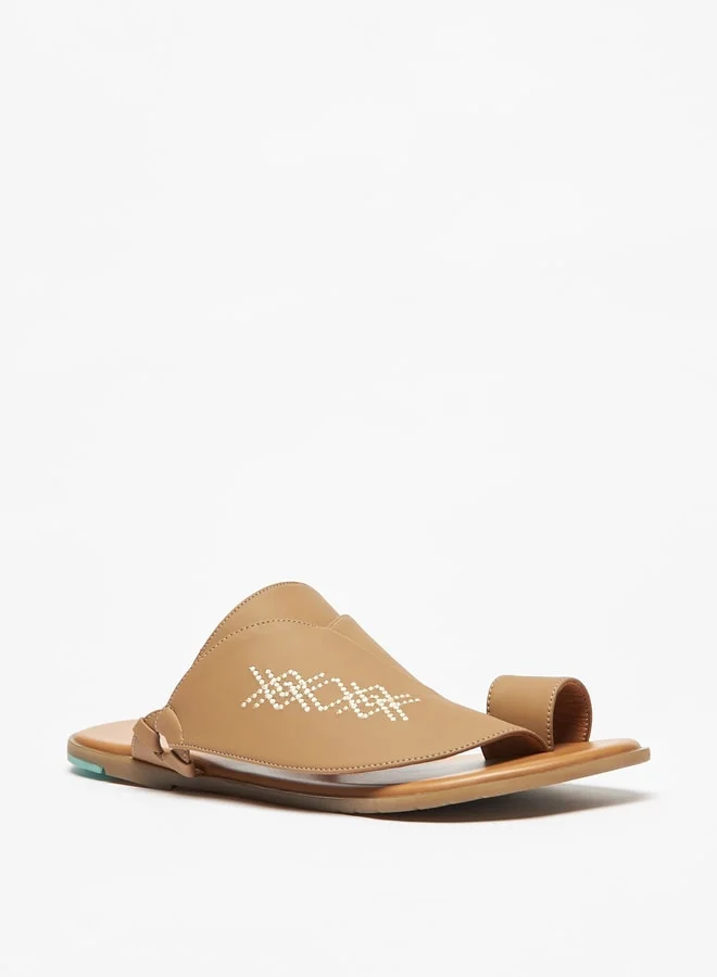 Al Waha Men's Printed Slip-On Arabic Sandals