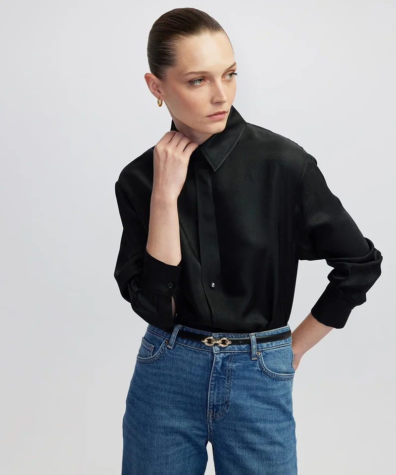 ابيكول قميص بأزرار معدنية