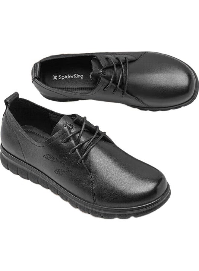 SPIDER KING Spider Queen Women'S Shoes, Lightweight And Comfortable, Soft-Soled And Soft-Faced, Versatile, For Middle-Aged And Elderly Women, Leather Shoes, Black, Size 36 - Image 1