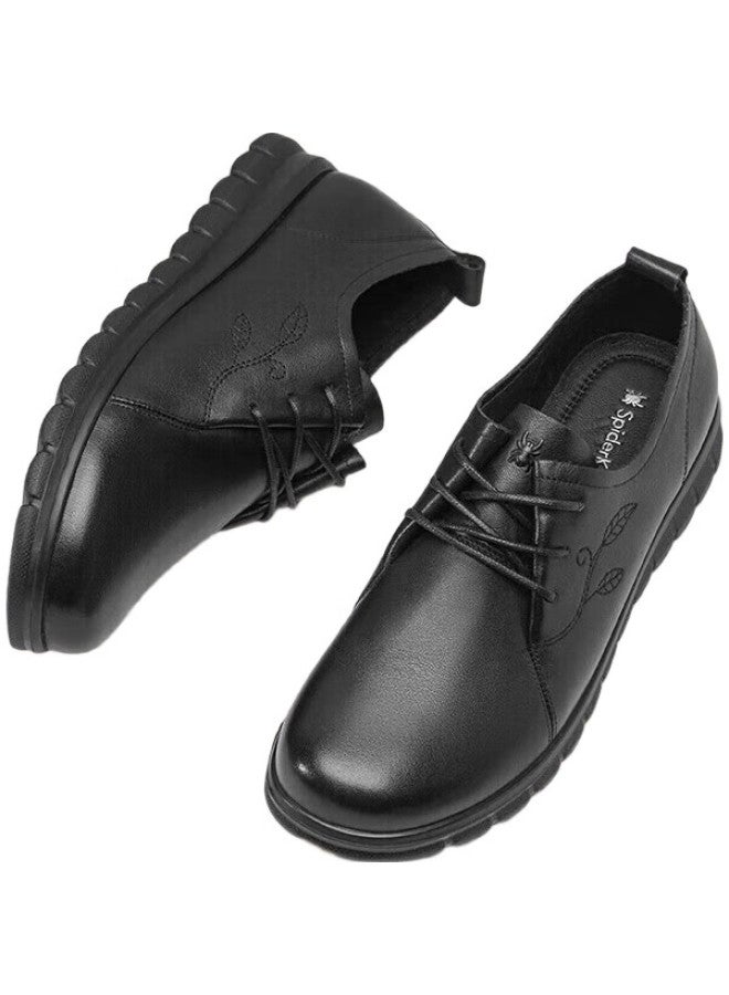 SPIDER KING Spider Queen Women'S Shoes, Lightweight And Comfortable, Soft-Soled And Soft-Faced, Versatile, For Middle-Aged And Elderly Women, Leather Shoes, Black, Size 36 - Image 3