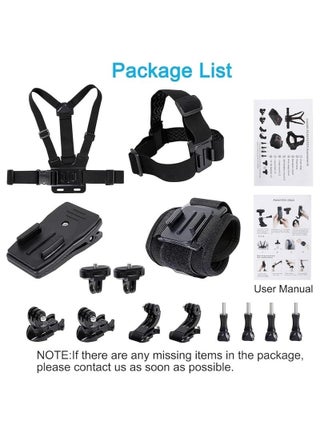 مجموعة ملحقات كاميرا الحركة لكاميرات Insta 360 X5 وOne R وX وGoPro Hero 9، حامل حزام رأس سريع الفك + حزام تثبيت على الصدر + حامل مشبك على الظهر + حزام معصم يدور بزاوية 360 درجة - view 2