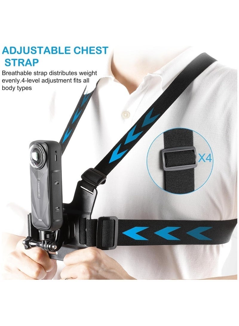 STARTRC Action Camera Accessories Kit for Insta 360 X5, One R, X and GoPro Hero 9, New Quick Release Head Strap Mount + Chest Mount Harness + Backpack Clip Holder + 360°Rotating Wrist Strap - Image 5