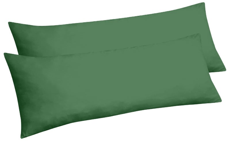 ROYALE LINENS Body Pillow Cover  Double Brushed 1800 Microfiber  20x54 with Hidden Zipper Closure  Wrinkle  Fade Resistant  Super Soft Body Pillowcase 2 Pack Hunter Green Pack of 2