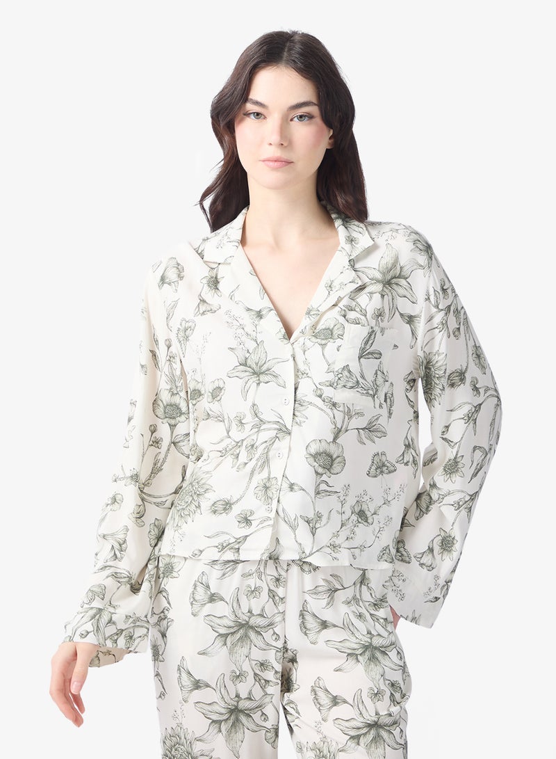 hunkemoller Printed Pocket detail nightwear shirt - Image 1